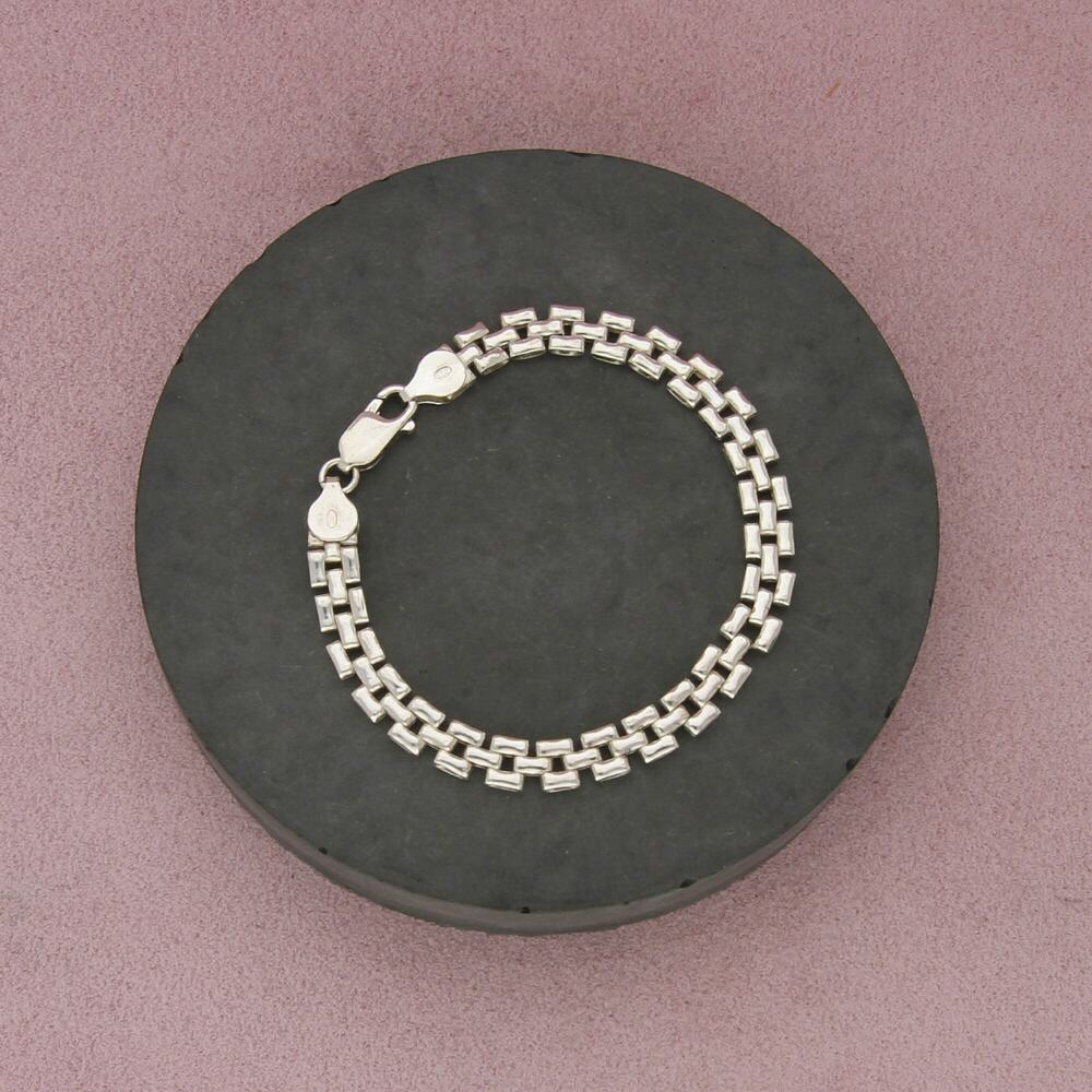 sterling silver 7mm panther chain bracelet size 7in